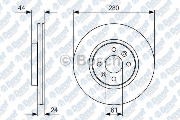 BOSCH 0986479R67 Fren Diski On 280mm Megane Ii 1.5-Kangoo- Clio 3  99=>  Laguna 01=>